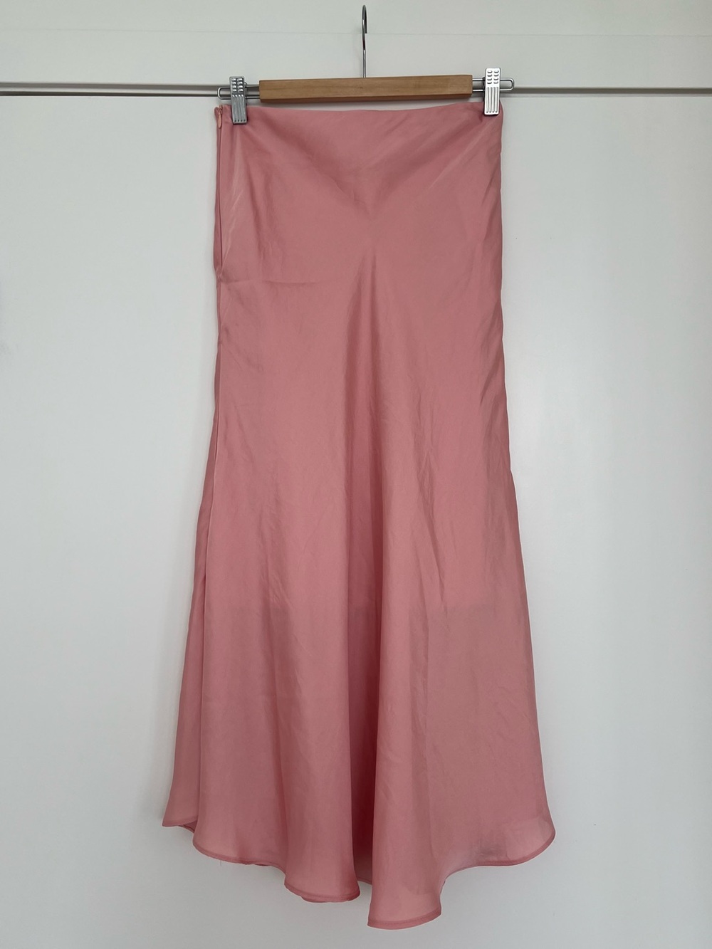 Women's Pink Rose Flowy A-Line Midi Skirt XS-S